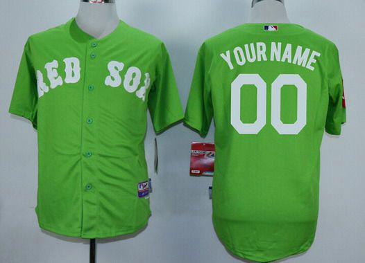 Youth's Boston Red Sox Customized Green MLB Cool Base Jersey