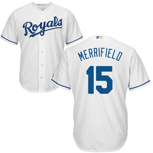 Royals #15 Whit Merrifield White New Cool Base Stitched Baseball Jersey
