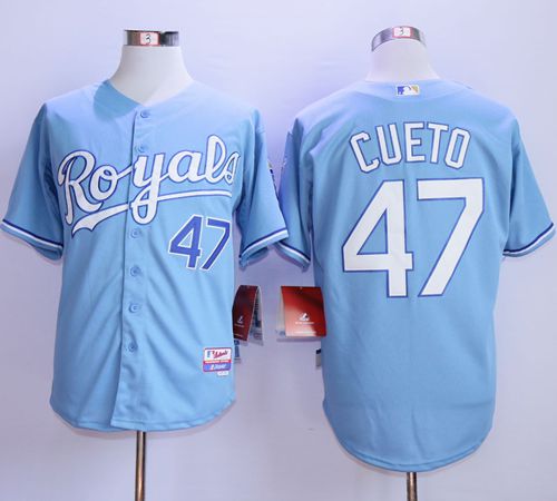 Royals #47 Johnny Cueto Light Blue Alternate 1 Cool Base Stitched MLB