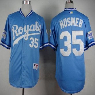 Kansas City Royals #35 Eric Hosmer Light Blue 1985 Turn Back The Clock Stitched Baseball jersey