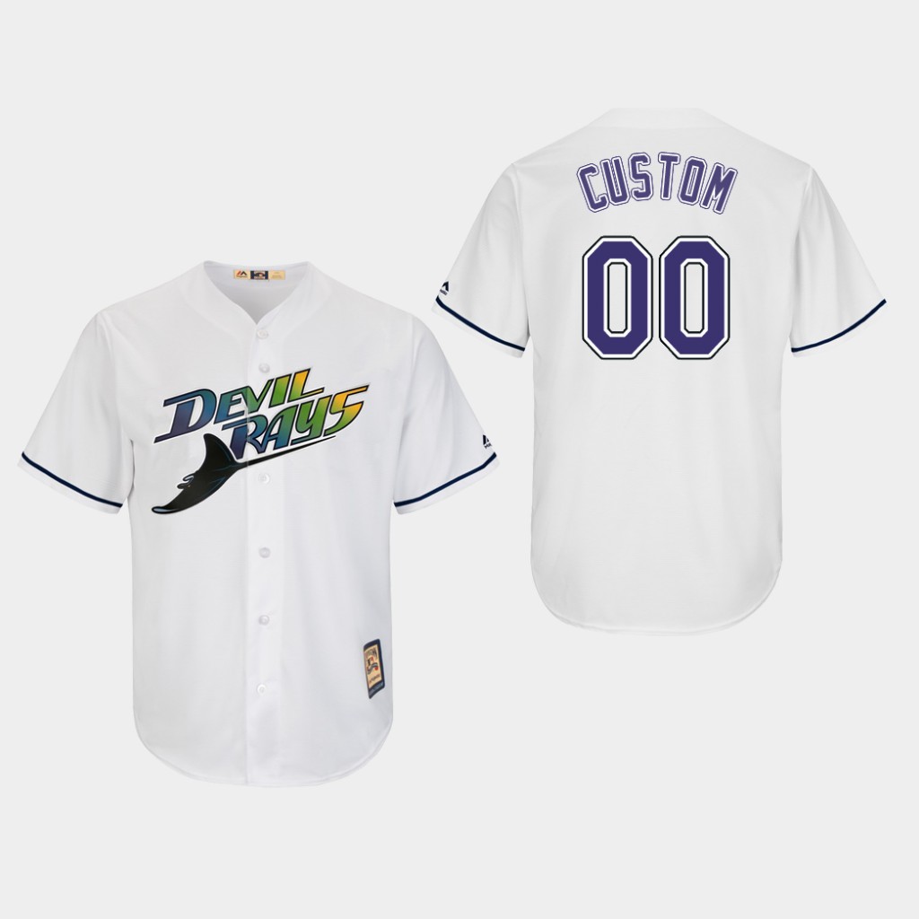 Tampa Bay Rays Custom Cooperstown Home White Cool Base Jersey