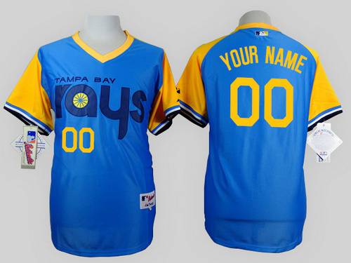 Men's Tampa Bay Rays Customized 1988 Turn Back The Clock Blue Jersey