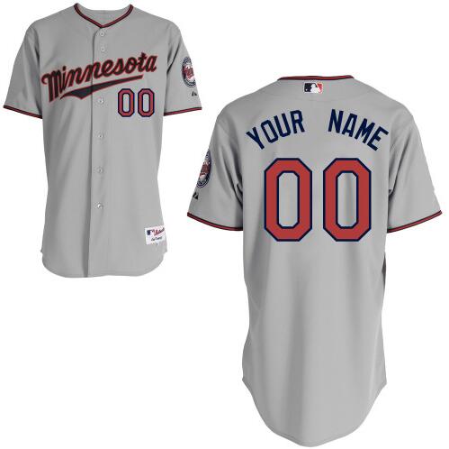 Men's Minnesota Twins Authentic Custom Road Gray Stitched Baseball Jersey