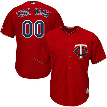 Men's Minnesota Twins Red MLB Cool Base Customized Jersey