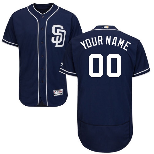 San Diego Padres Navy Men's Customized Flexbase Jersey
