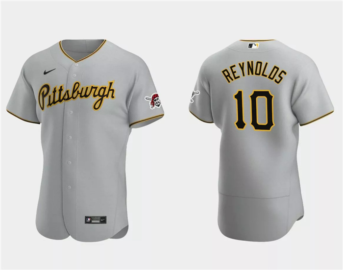 Men's Pittsburgh Pirates #10 Bryan Reynolds Grey Flex Base Stitched Baseball Jersey