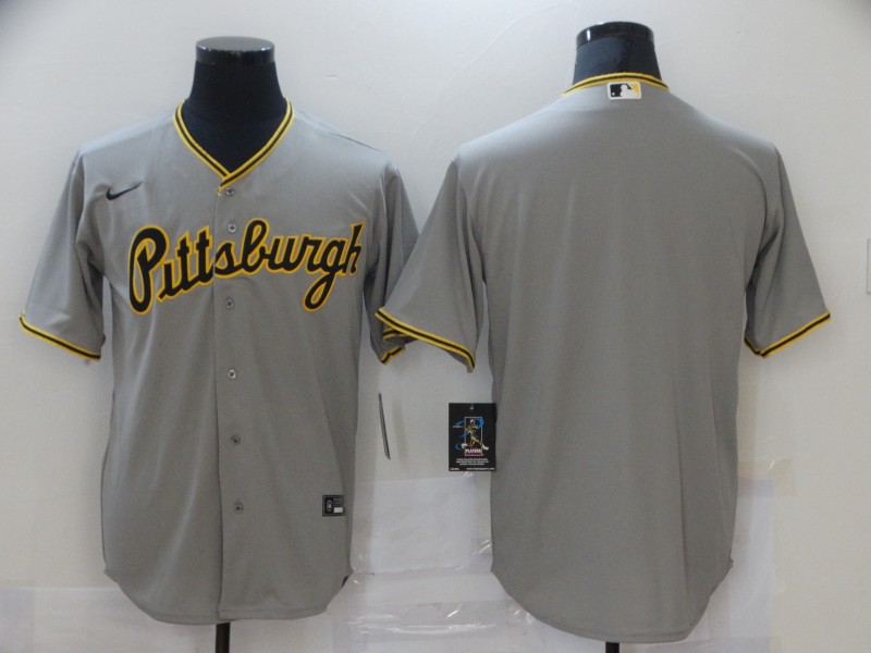 Nike Men's Pittsburgh Pirates grey Blank Coolbase Jersey