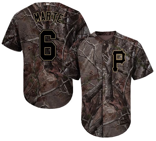 Pirates #6 Starling Marte Camo Realtree Collection Cool Base Stitched Baseball Jersey