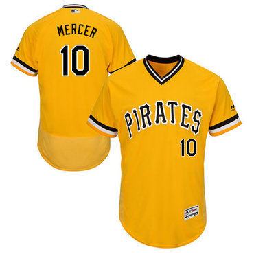 Pirates #10 Jordy Mercer Gold Flexbase Authentic Collection Stitched Baseball Jersey