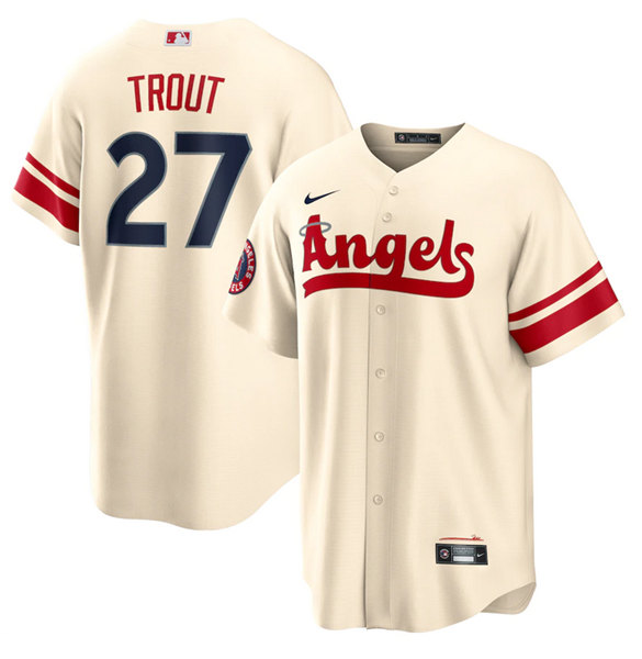 Youth Los Angeles Angels #27 Mike Trout 2022 Cream City Connect Stitched Jerseys
