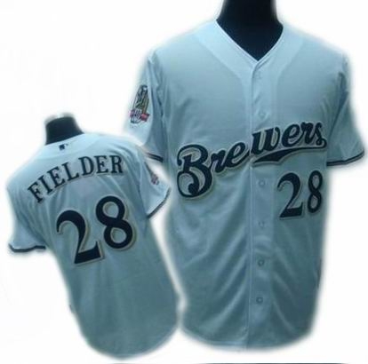 kids milwaukee brewers 28 prince fielder white jerseys