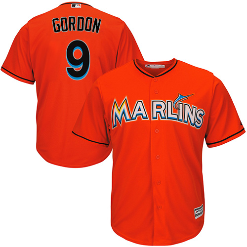 Marlins #9 Dee Gordon Orange Cool Base Stitched Youth MLB Jersey
