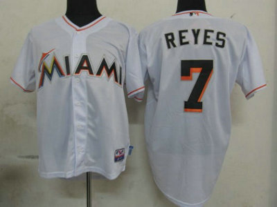 MLB Jerseys Florida Marlins 7 Reyes White