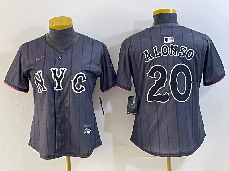 Women's New York Mets #20 Pete Alonso Graphite 2024 City Connect Limited Stitched Baseball Jersey(Run Small) 15