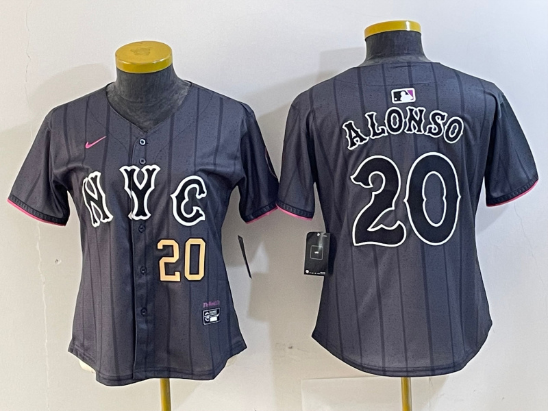 Women's New York Mets #20 Pete Alonso Graphite 2024 City Connect Limited Stitched Baseball Jersey 2