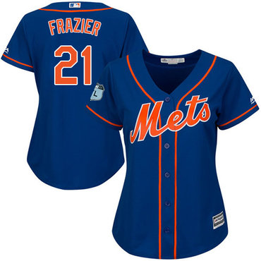 Mets #21 Todd Frazier Blue Alternate Women's Stitched MLB Jersey - 副本