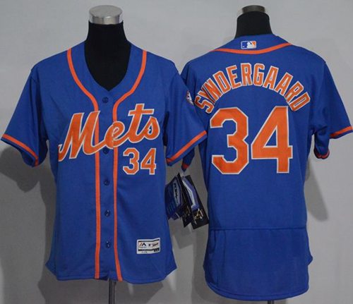 Women's Mets #34 Noah Syndergaard Blue Flexbase Authentic Stitched MLB Jersey