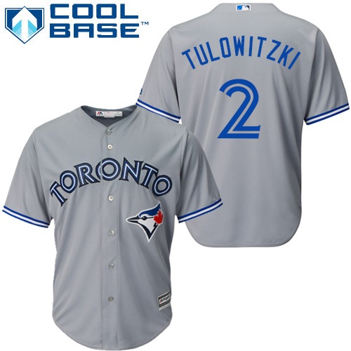 Blue Jays #2 Troy Tulowitzki Grey Cool Base Stitched Youth MLB Jersey