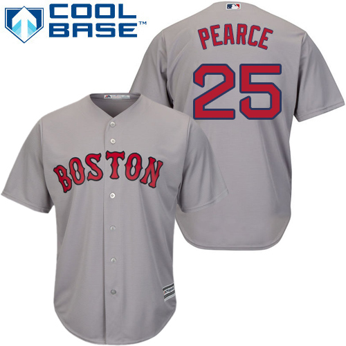 Youth Red Sox #25 Steve Pearce Grey Cool Base Stitched Youth MLB Jersey