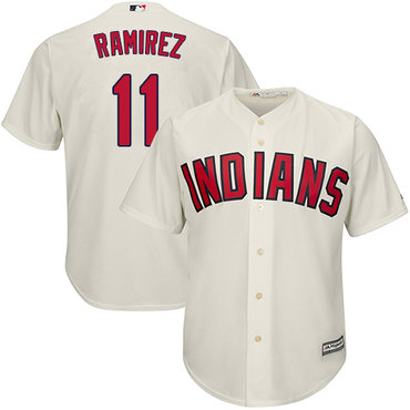 Indians #11 Jose Ramirez Cream New Cool Base Stitched Baseball Jersey