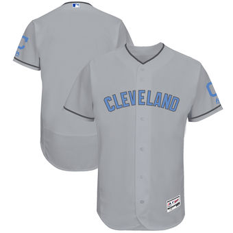 Men's Cleveland Indians Majestic Gray Father's Day FlexBase Team Jersey