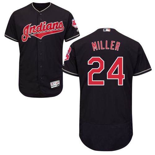 Indians #24 Andrew Miller Navy Blue Flexbase Authentic Collection Stitched MLB Jersey - 副本