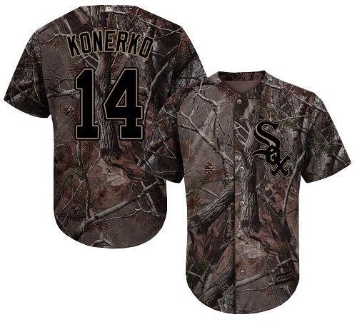White Sox #14 Paul Konerko Camo Realtree Collection Cool Base Stitched Youth Baseball Jersey