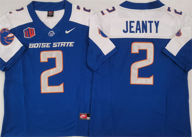 Men's Boise State Broncos #2 Ashton Jeanty Blue White 2024 F.U.S.E. Vapor Limited Stitched Football Jersey
