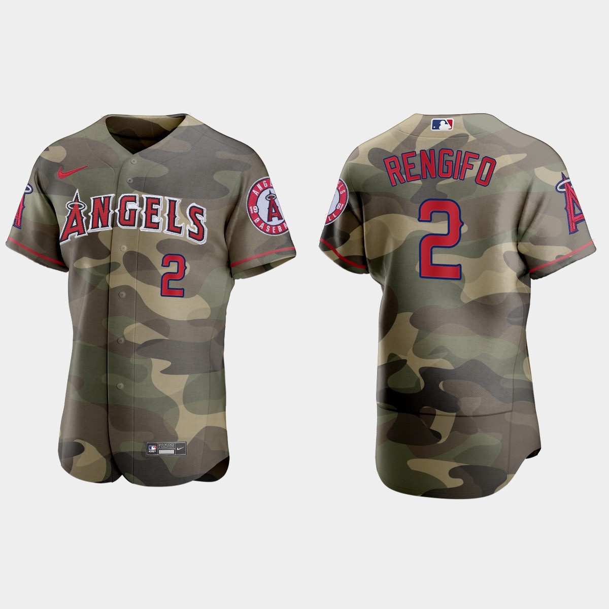 Los Angeles Angels #2 Luis Rengifo Men's Nike 2021 Armed Forces Day Authentic MLB Jersey -Camo
