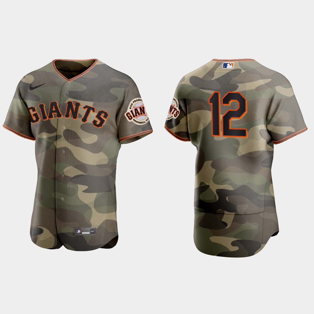 San Francisco Giants #12 Alex Dickerson Men's Nike 2021 Armed Forces Day Authentic MLB Jersey -Camo
