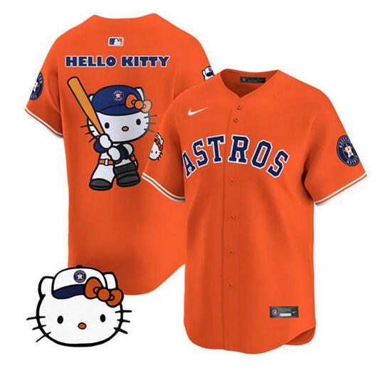 Women's Houston Astros Orange 2025 Hello Kitty Limited Baseball Jersey(Run Small)