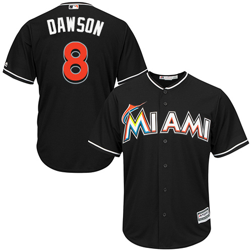 Marlins #8 Andre Dawson Black Cool Base Stitched Youth MLB Jersey