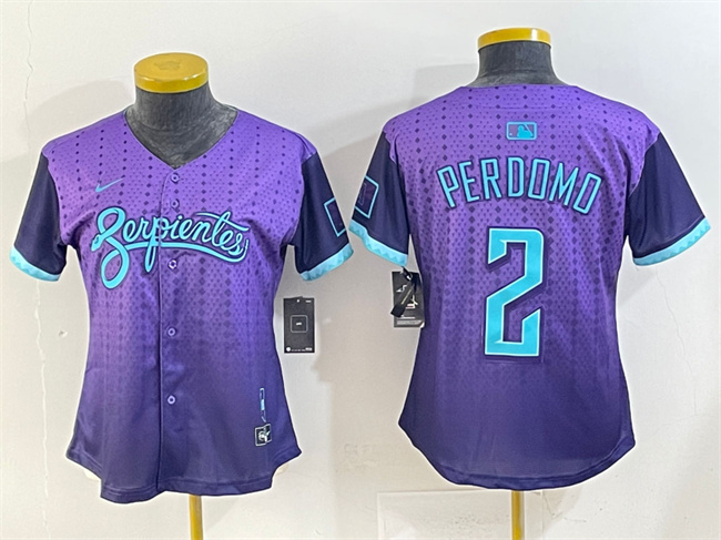 Women's Arizona Diamondbacks #2 Geraldo Perdomo Purple 2025 City Connect Limited Stitched
