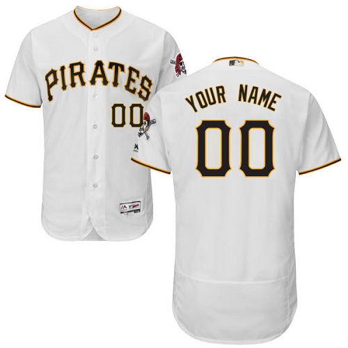 Pittsburgh Pirates White Men's Customized Flexbase Jersey