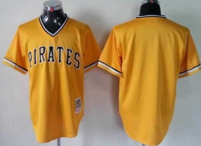 Men's Pittsburgh Pirates Customized Yellow Throwback Jersey