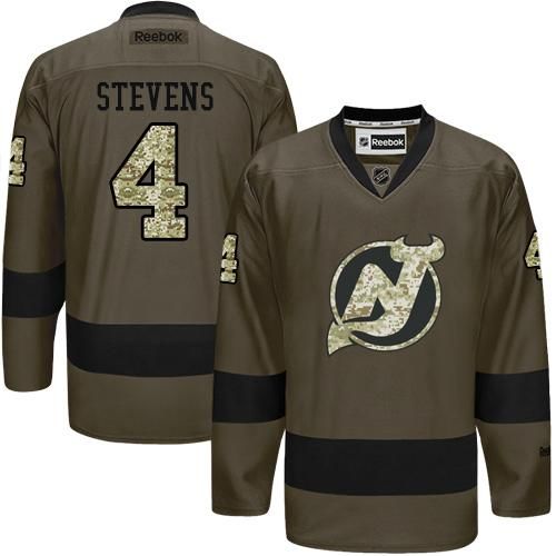 Adidas Devils #4 Scott Stevens Green Salute to Service Stitched NHL Jersey