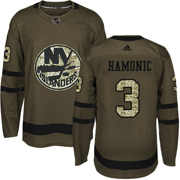 Adidas Islanders #3 Travis Hamonic Green Salute to Service Stitched NHL Jersey