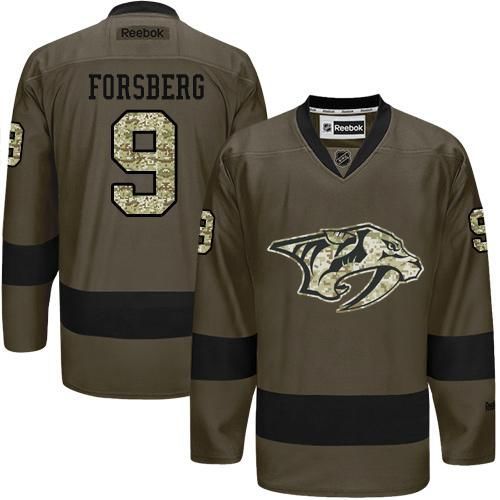 Adidas Predators #9 Filip Forsberg Green Salute to Service Stitched NHL Jersey