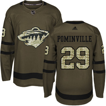 Adidas Wild #29 Jason Pominville Green Salute to Service Stitched NHL Jersey