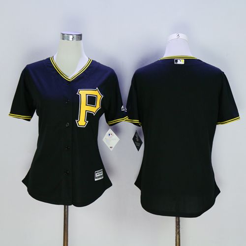 Women's Pirates Blank Black Fashion Stitched MLB Jersey