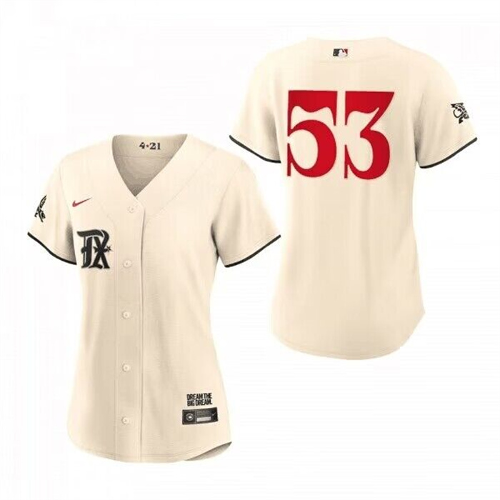 Women's Texas Rangers #53 Adolis García Cream 2023 City Connect Stitched Baseball Jersey(Run Small)