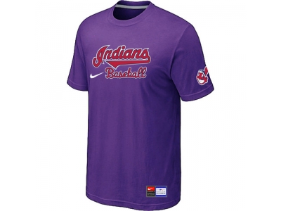 Cleveland Indians Purple NEW Short Sleeve Practice T-Shirt