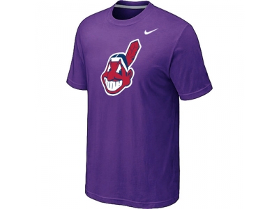 MLB Cleveland Indians Heathered NEW Purple Blended T-Shirt