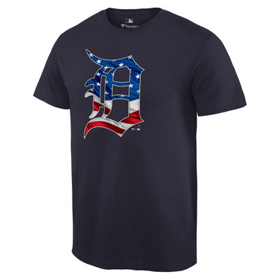 Men's Detroit Tigers Navy Banner Wave T-Shirt