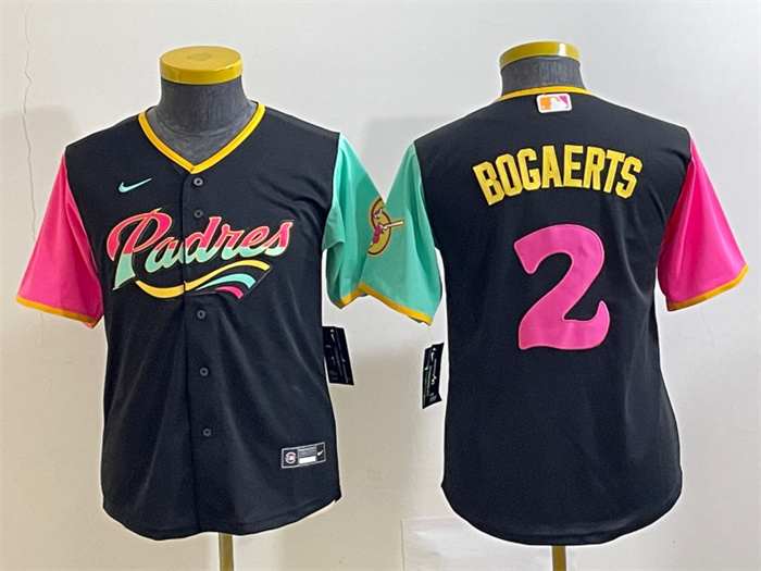 Women's San Diego Padres #2 Xander Bogaerts Black City Connect Stitched Baseball Jersey(Run Small)