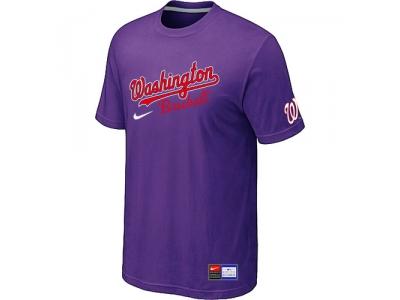 MLB Washington Nationals Purple NEW Short Sleeve Practice T-Shirt