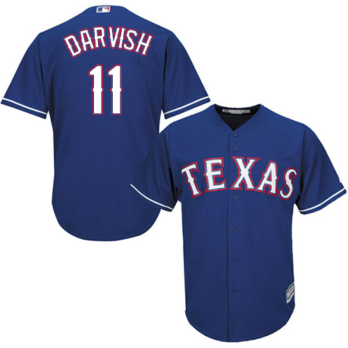 Rangers #11 Yu Darvish Blue Cool Base Stitched Youth MLB Jersey