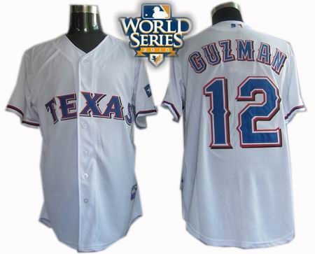 kids 2010 world series patch texas rangers #12 guzman white