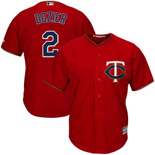Twins #2 Brian Dozier Red Cool Base Stitched Youth MLB Jersey