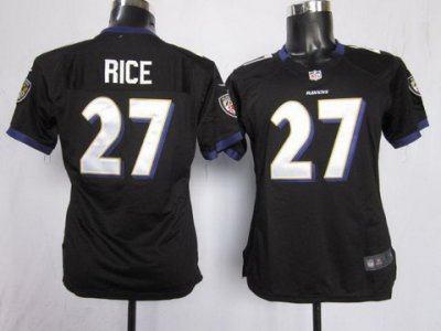 NFL Women NEW Baltimore Ravens 27 Ray Rice Black Jerseys